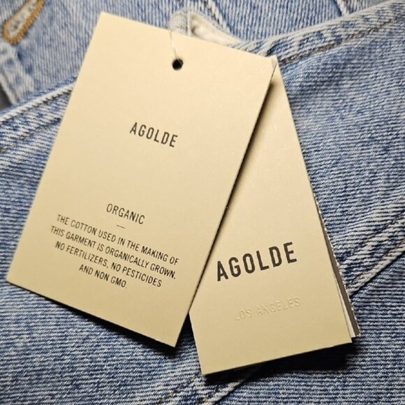 Agolde Revolve Trina Denim Mini Dress XS New Organic Cotton 90s Y2K City - Picture 6 of 11